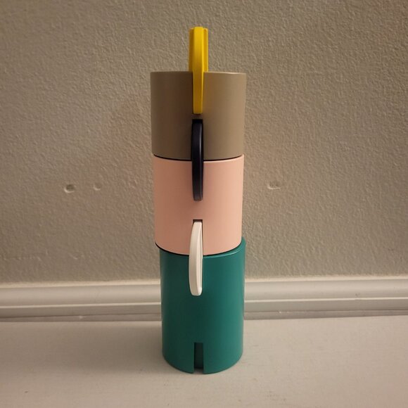 1970s VTG Ikea Adelhet Metal Round Stackable Candle Tealight Holders multicolor - Picture 7 of 9